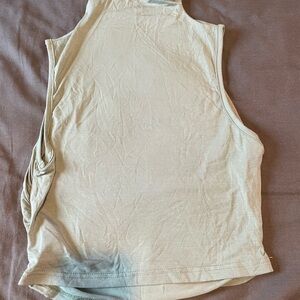 Sleeveless Cream Women's Turtleneck Top